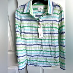 Vineyard Vines Gustavia Stripe Linen/Cotton Blend Popover